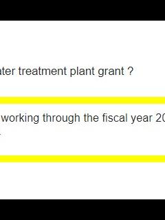 Water Treatment funding update